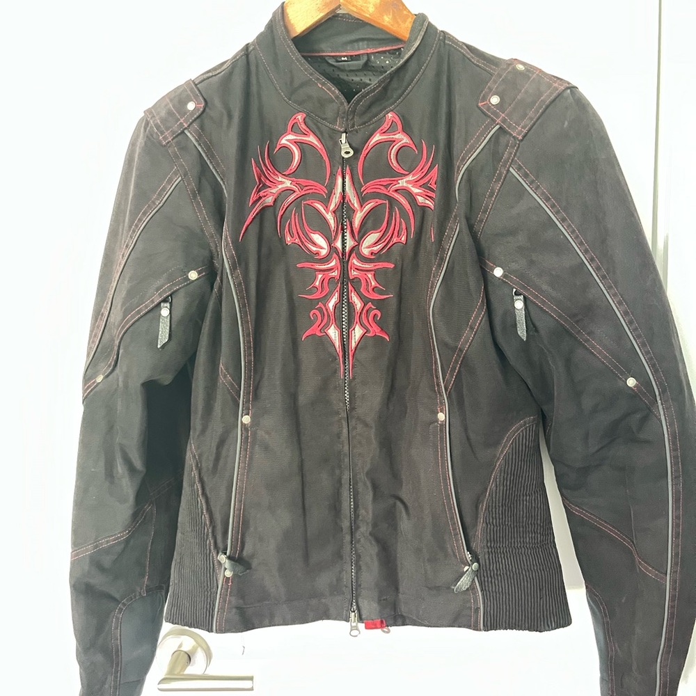 Harley-Davidson  Jacket Black and Red with Tribal Embroidery